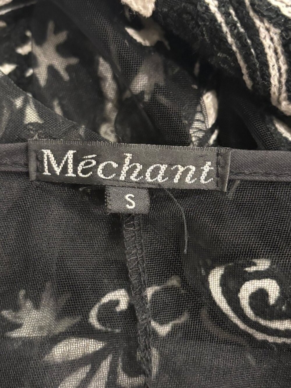 Mechant Sheer Lace Kimono Duster S Black Mesh Embroidered Boho Layer - Picture 5 of 8